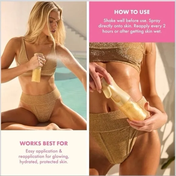 Kopari Golden Sunglaze Sheer Body Mist Sunscreen Spray SPF 50 NWT - Picture 5 of 11